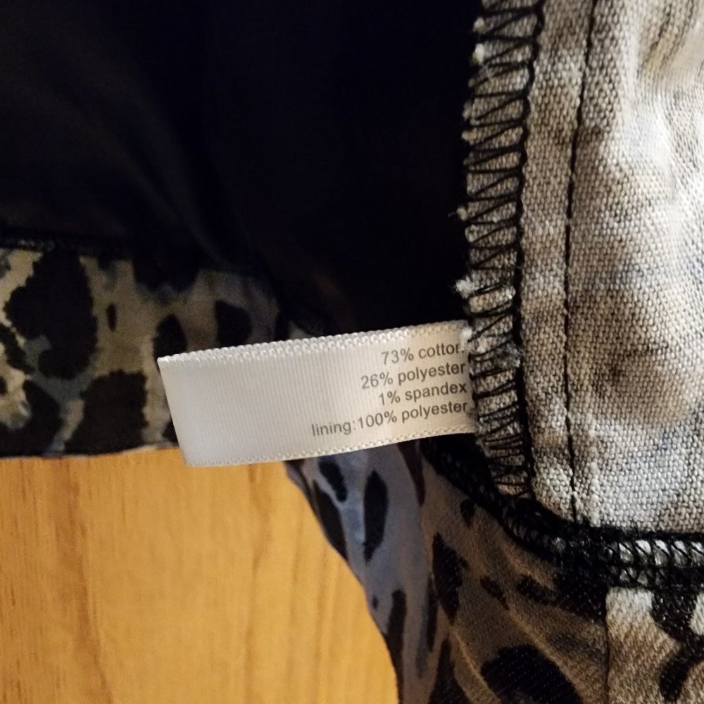 Denim Snow Leopard Open Front Jacket 4x - Picture 4 of 13